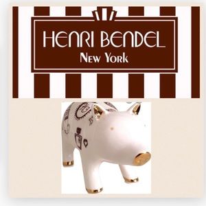 NEW keepsake Henri Bendel White / Brown / Piggy
